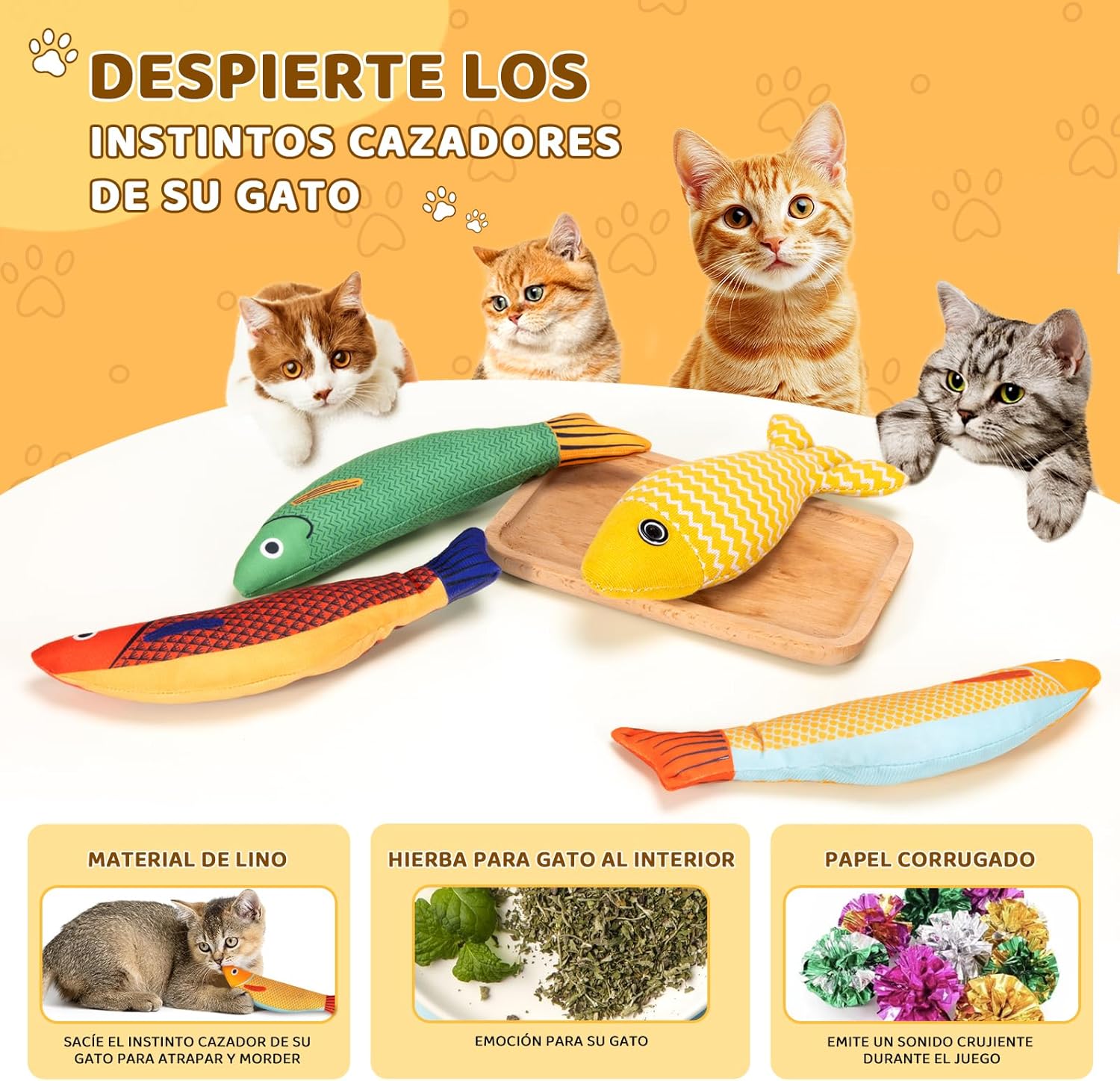 Juguetes para Gatos con Catnip – Pack de Peces