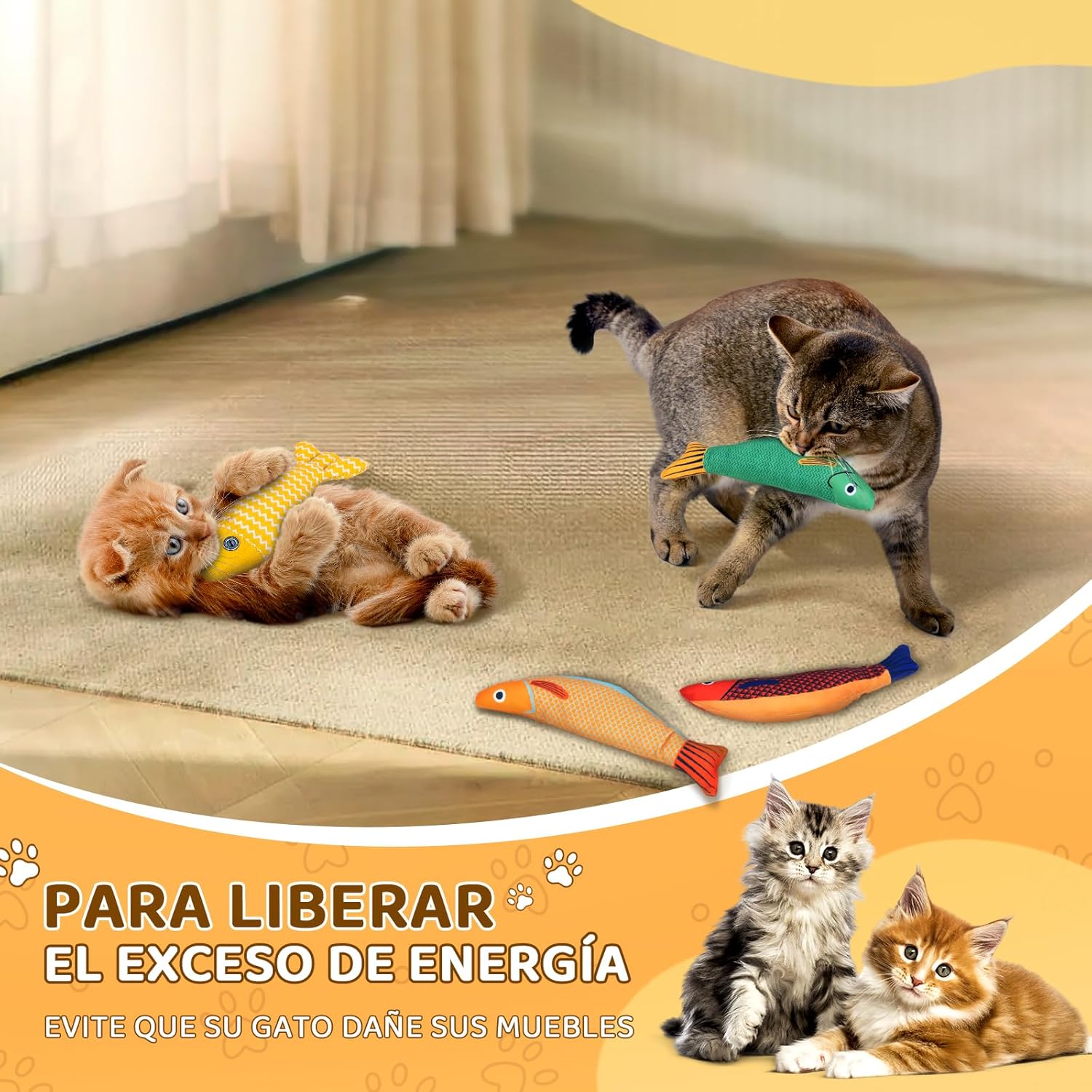 Juguetes para Gatos con Catnip – Pack de Peces