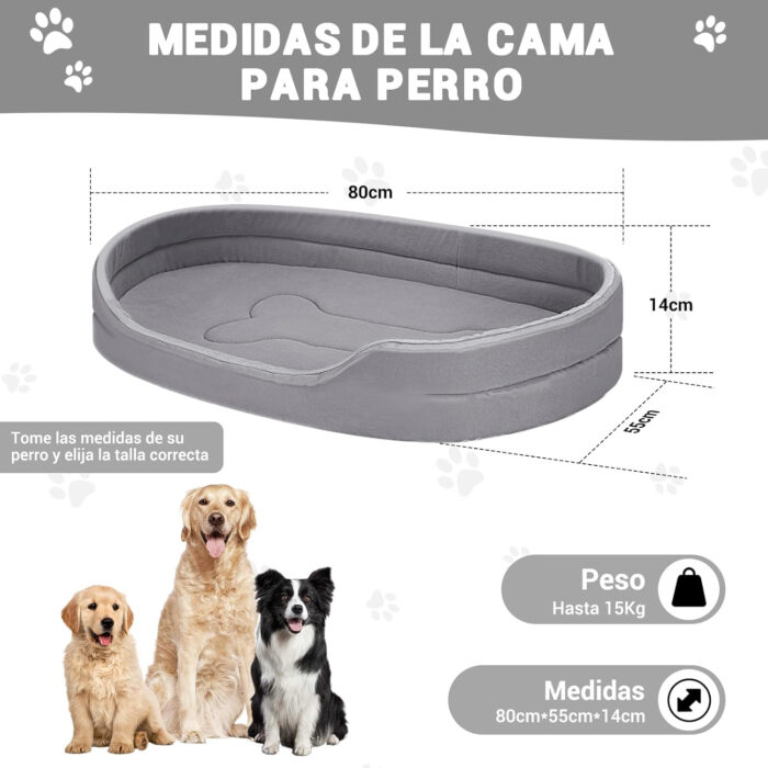 Para perro mediano–lavable y antideslizante