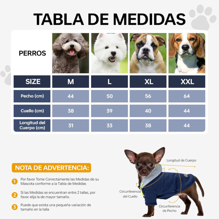 Chaqueta invierno impermeable para perro pequeño/mediano