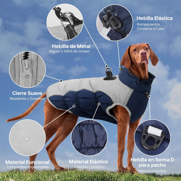 Chaleco impermeable wishkit para perro mediano/grande