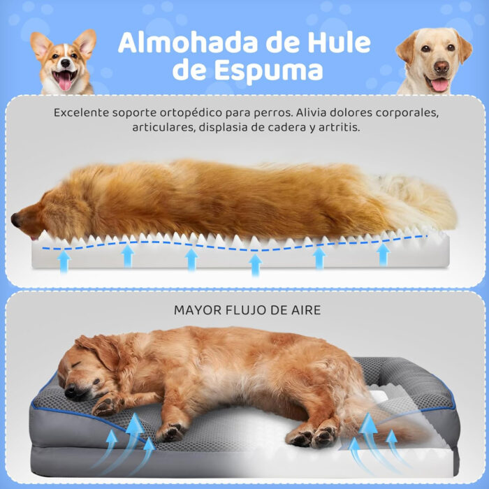 Cama Ortopédica para Perro 91×69 cm Antideslizante