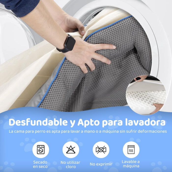 Cama Ortopédica para Perro 91×69 cm Antideslizante