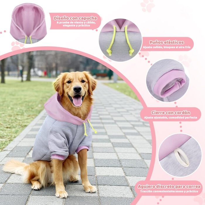 Suéter con capucha para perro 5XL – Cálido y cómodo