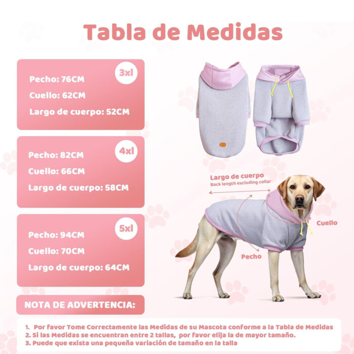 Suéter con capucha para perro 5XL – Cálido y cómodo