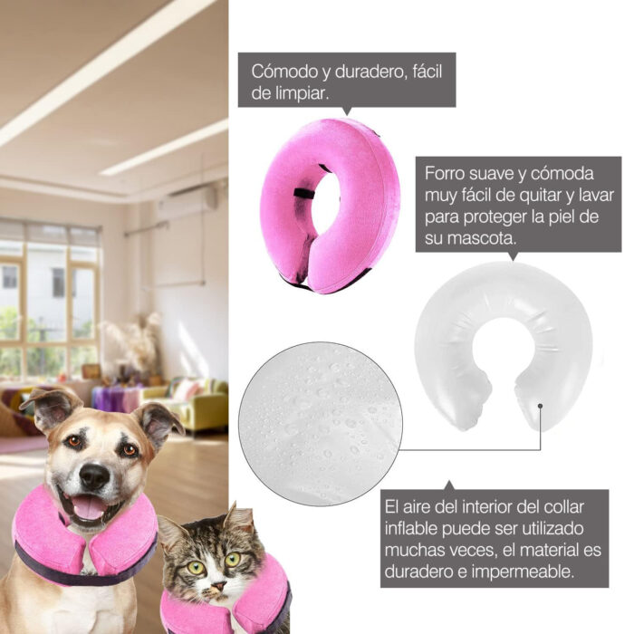 Collar Inflable Isabelino para Mascotas Post‑Cirugía