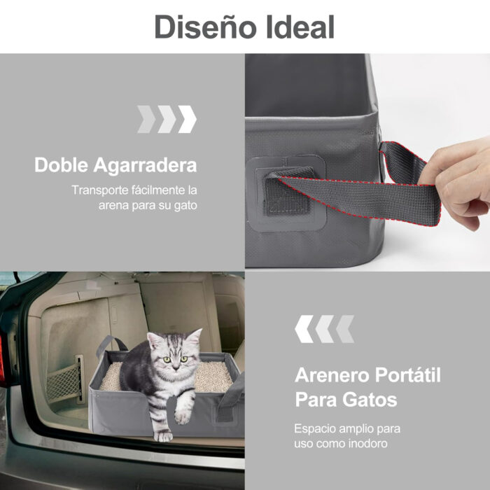 Caja de arena plegable e impermeable para gato