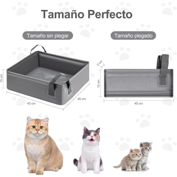 Caja de arena plegable e impermeable para gato