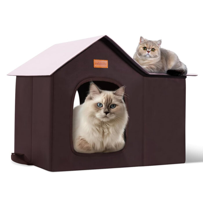 Casa‑cama plegable para gato impermeable y aislante