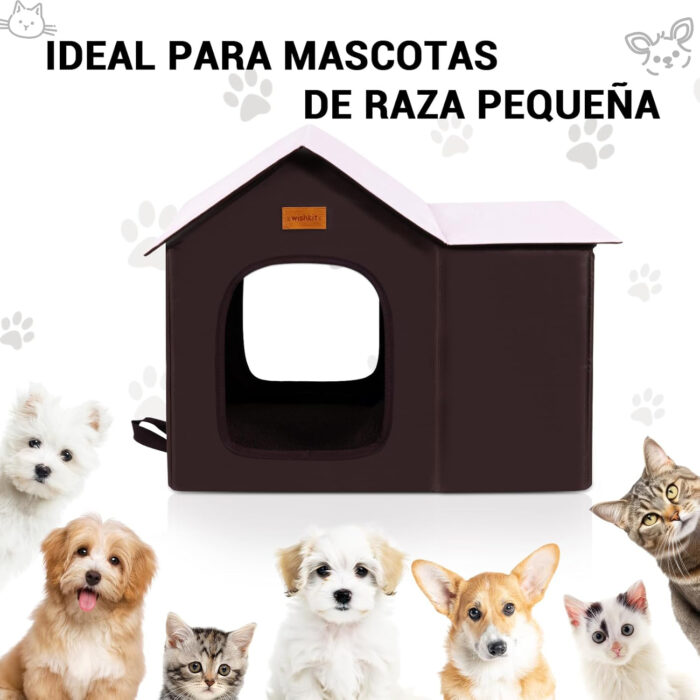 Casa‑cama plegable para gato impermeable y aislante