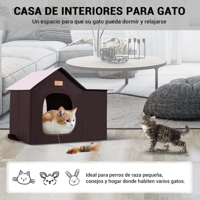 Casa‑cama plegable para gato impermeable y aislante