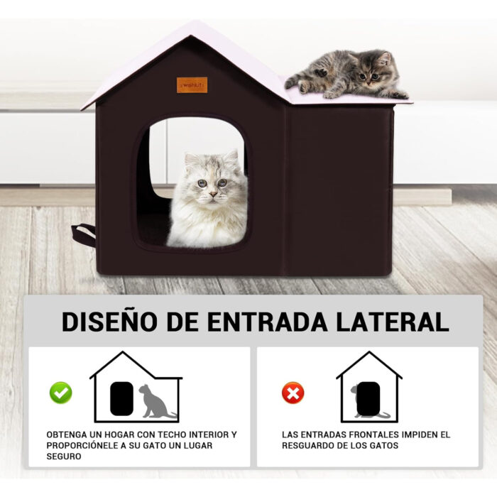 Casa‑cama plegable para gato impermeable y aislante