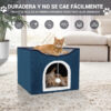 Casa‑Cama Plegable para Gatos con Rascador y Pelota