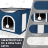 Casa‑Cama Plegable para Gatos con Rascador y Pelota