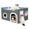 Casa-Cama Plegable para Gatos con Rascador y Pelota