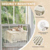 hamaca para ventana de gato con 4 ventosas y tela transpirable