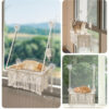 hamaca para ventana de gato con 4 ventosas y tela transpirable