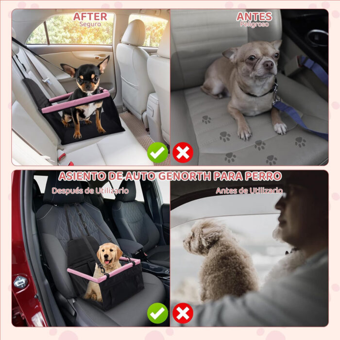 Asiento Reforzado para Perro en Auto Hasta 15kg
