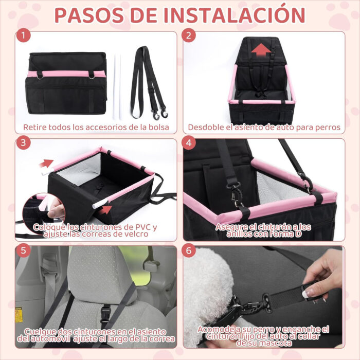 Asiento Reforzado para Perro en Auto Hasta 15kg