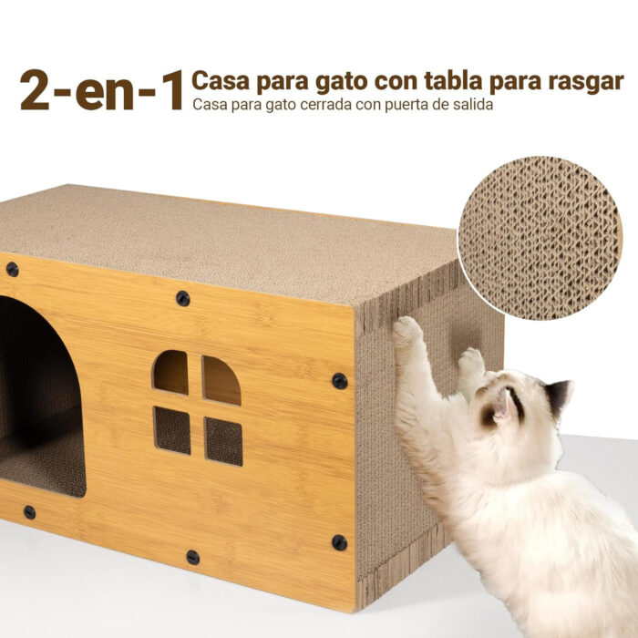 Rascador‑cama de cartón 2 en 1 para gatos