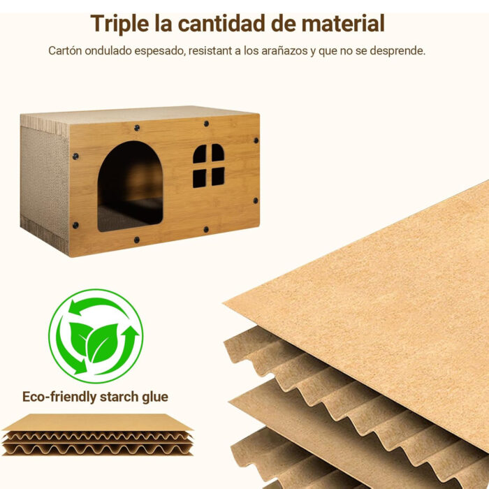 Rascador‑cama de cartón 2 en 1 para gatos