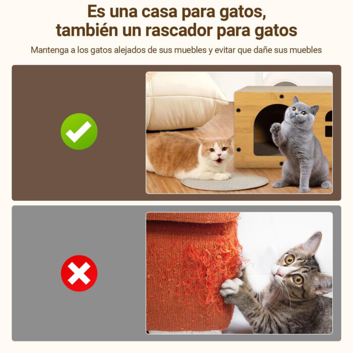 Rascador‑cama de cartón 2 en 1 para gatos