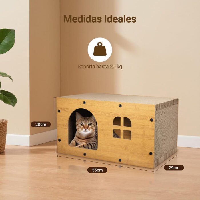 Rascador‑cama de cartón 2 en 1 para gatos